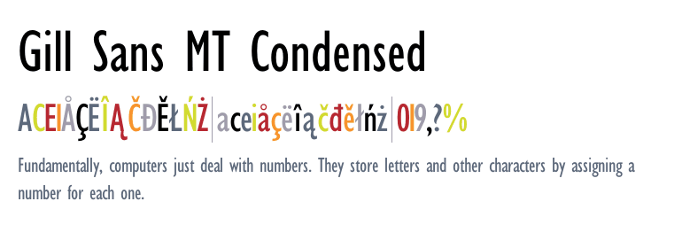 Gill Sans Mt Condensed Font Free Download
